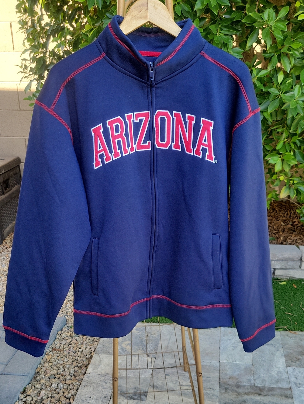 Campus Drive U of Arizona Wildcats Full Zip Jacket Navy Blue Red Size M